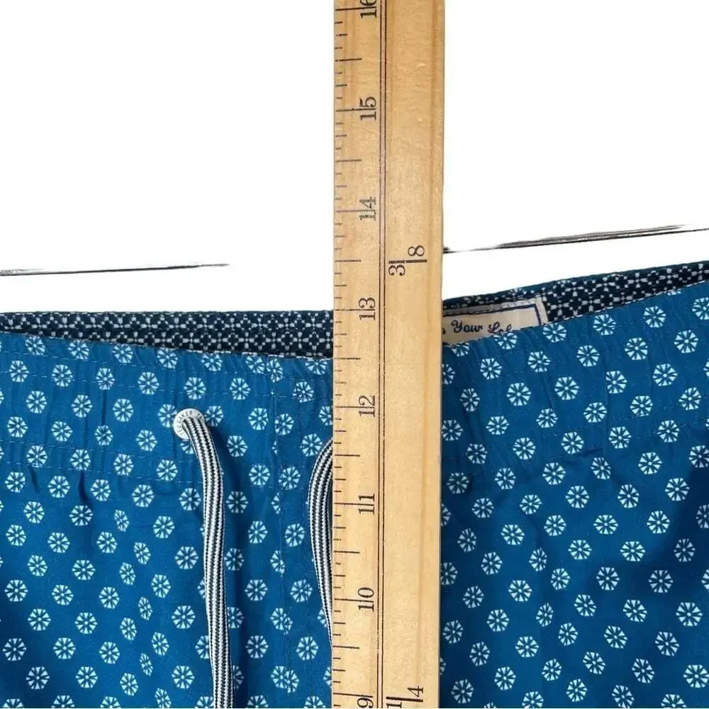 Ted Baker London Swim Trunks Blue Fish Floral Lined Pockets X-Large Vacation